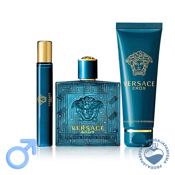Versace Eros 100ml EDP + Parfemska kupka i gel za tuširanje 150ml + 10ml EDP