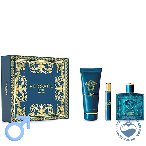 Versace Eros 100ml Parfum + Parfemska kupka i gel za tuširanje 150ml + 10ml Parfum