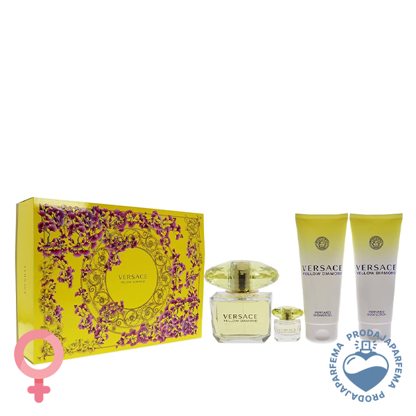 Versace Yellow Diamond 90ml EDT + minijatura 5ml + Body Losion 100ml + Gel za tuširanje 100ml